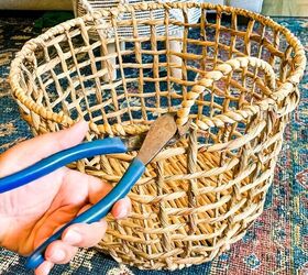 She saves hundreds on decor by cutting the handles off a basket