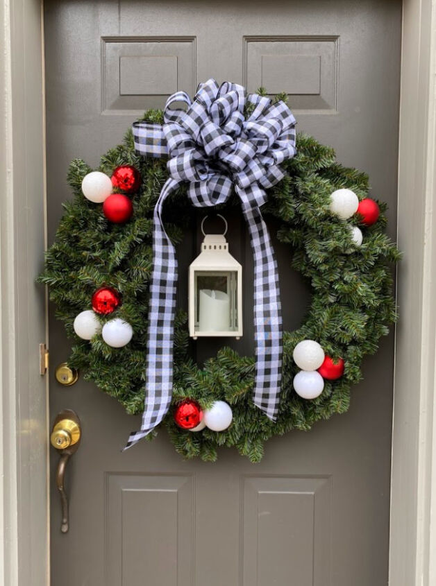 15 winter wreaths we re so ready to hang on our doors, Turn a simple store bought wreath into stunning door decor