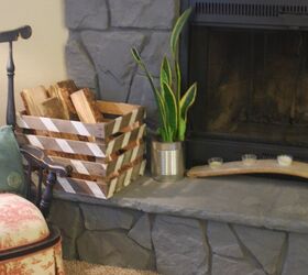 10 ridiculously cute ways to store your fire wood this season, Turn a boring wooden crate into a stylish firewood holder