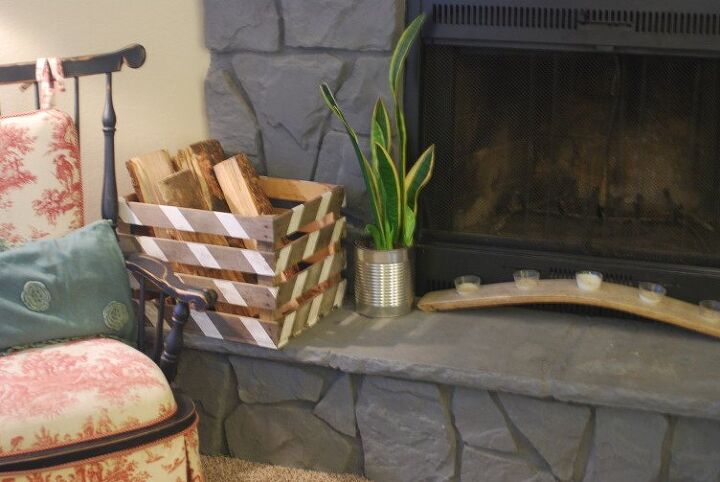 10 ridiculously cute ways to store your fire wood this season, Turn a boring wooden crate into a stylish firewood holder