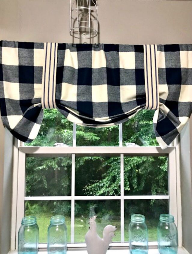 15 maneiras criativas de atualizar suas cortinas de janela antigas, Cortinas de verifica o de b falo f ceis de fazer sem costura