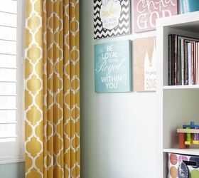 15 creative ways to upgrade your old window curtains, Customize your own curtains with funky stencils