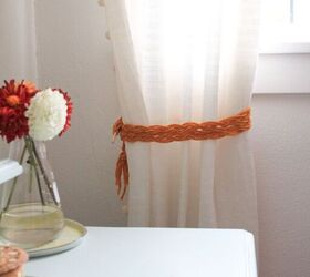 15 creative ways to upgrade your old window curtains, Braid macrame curtain tie backs for a subtle boho flavor