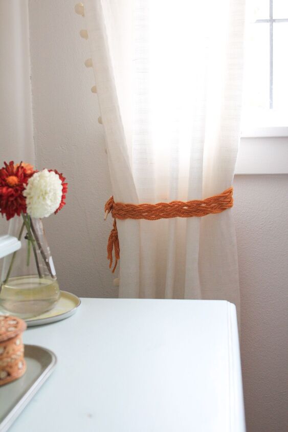 15 creative ways to upgrade your old window curtains, Braid macrame curtain tie backs for a subtle boho flavor