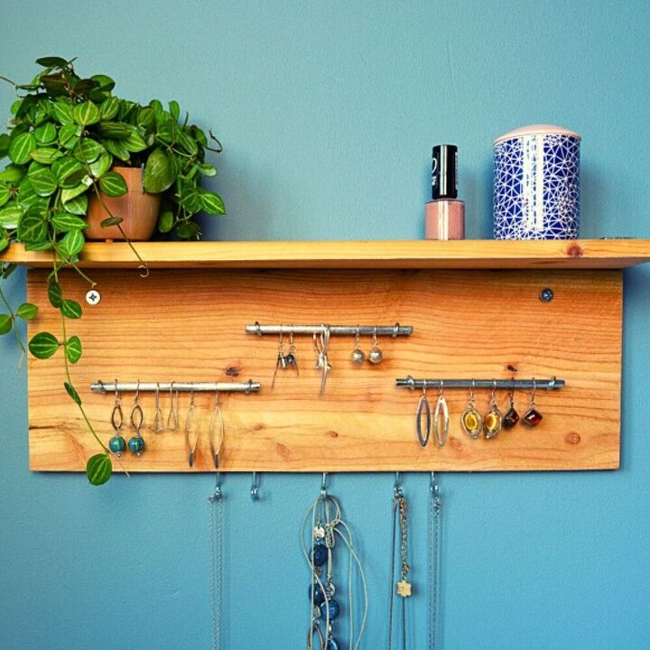 how to make a wall mounted jewelry holder