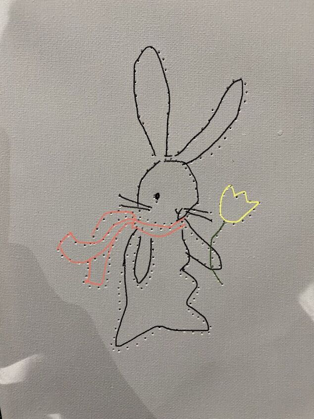 Embroidered Canvas Line Art Hometalk