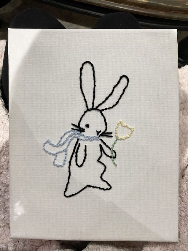 Embroidered Canvas Line Art Hometalk
