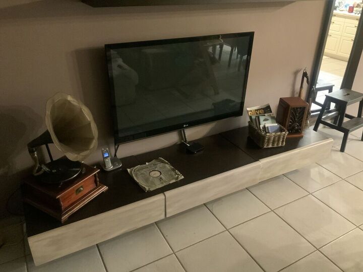 q how can i renovate a tv furniture using the stucco stencil technique
