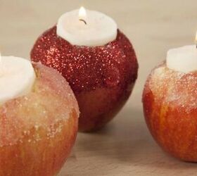 manzanas convertidas en velas