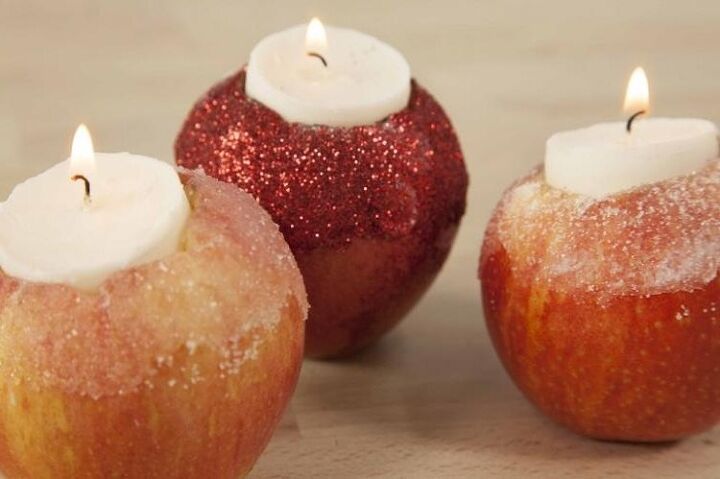 manzanas convertidas en velas