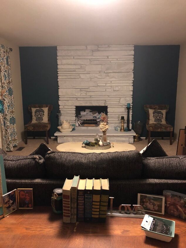 s 20 fireplace makeovers that will get your home in shape for the cold, Whitewash a stone fireplace for a bright light look