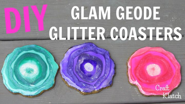 15 maneiras de copiar o visual moderno dos geodos em toda a casa, Glam Geode Coasters Decora o de casa