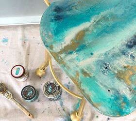 s 15 ways to copy the trendy geode look all around your home, Paint pour a stunning geode inspired chair