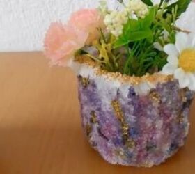 s 15 ways to copy the trendy geode look all around your home, DIY these crystal planters from plastic bottles and sea salt