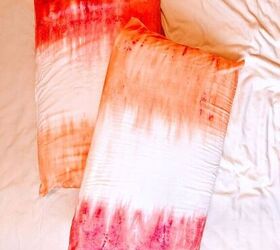 s 15 ways to copy the trendy geode look all around your home, Brighten up your bed with firecracker tie dye pillow cases