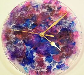 s 15 ways to copy the trendy geode look all around your home, Craft your own mesmerizing clock with resin and alcohol ink