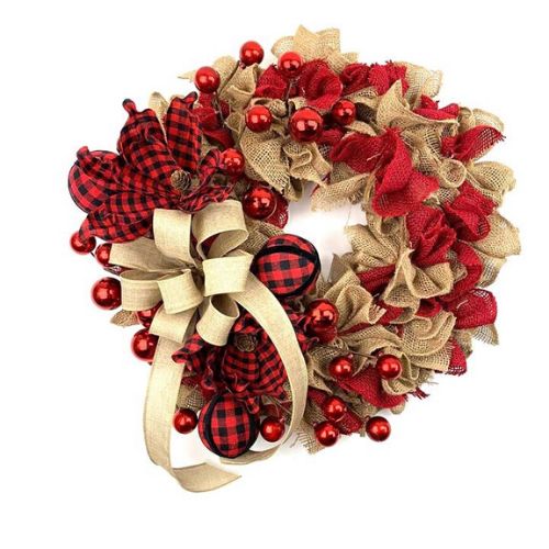 7 stunning seasonal wreath ideas from nick s seasonal decor, Create a buffalo plaid Christmas wreath