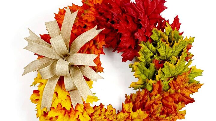 7 impresionantes ideas de coronas de temporada de nick s seasonal decor, Corona de hojas ombre