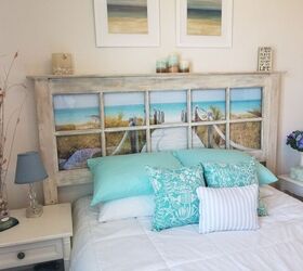 s 13 surprising ways people are using old doors in their homes, Create a rustic headboard from a vintage glass pane door