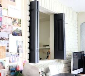 s 13 surprising ways people are using old doors in their homes, Create private spaces in your home with interior shutters made from old closet doors