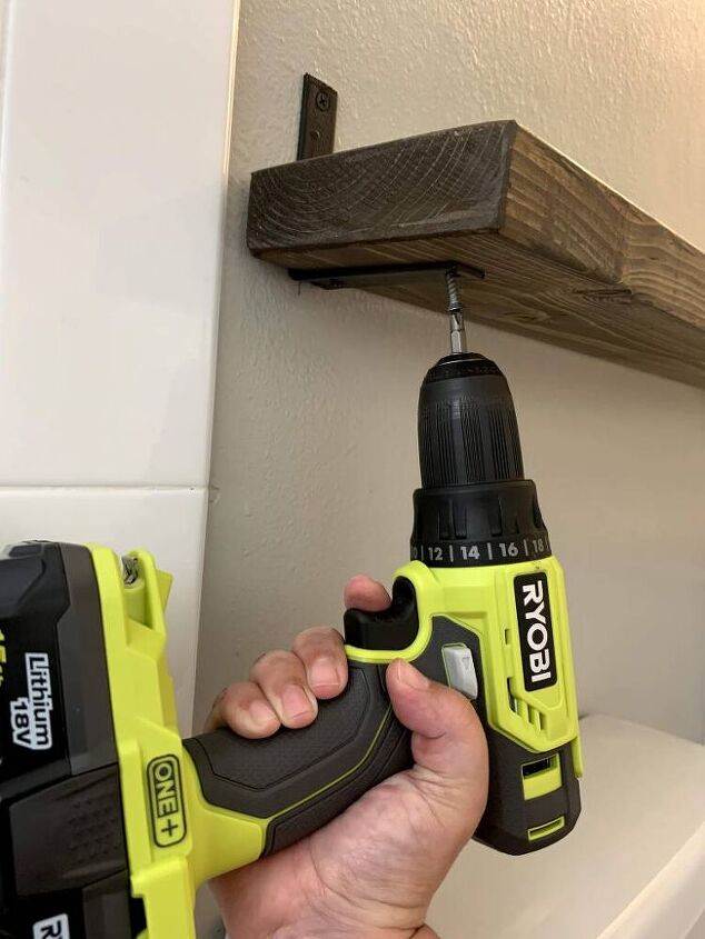 beginners tutorial for diy cheap and easy floating wood shelves