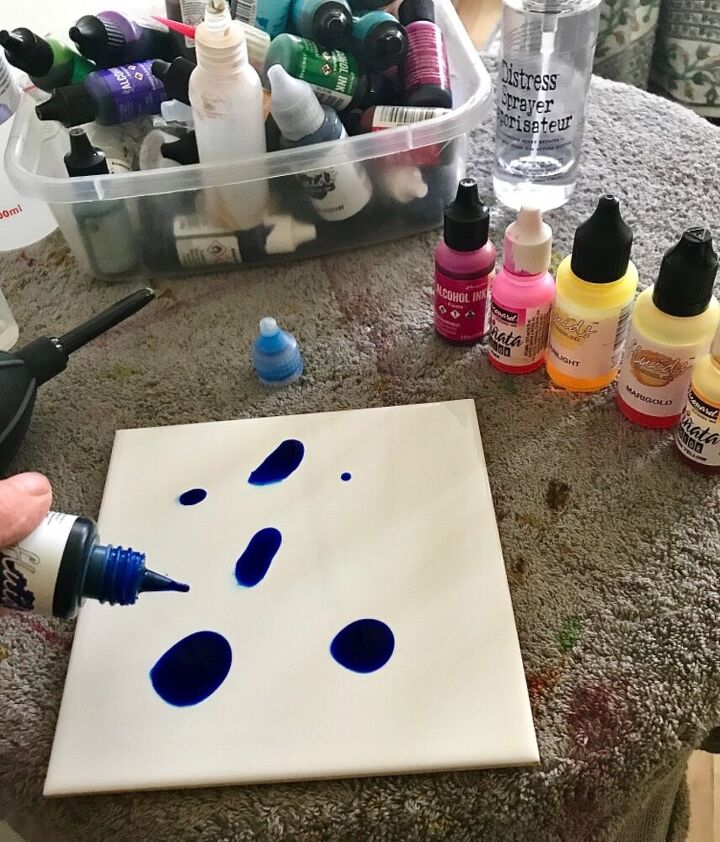 como transformar uma telha cermica em uma obra de arte, Tinta de lula em azulejos