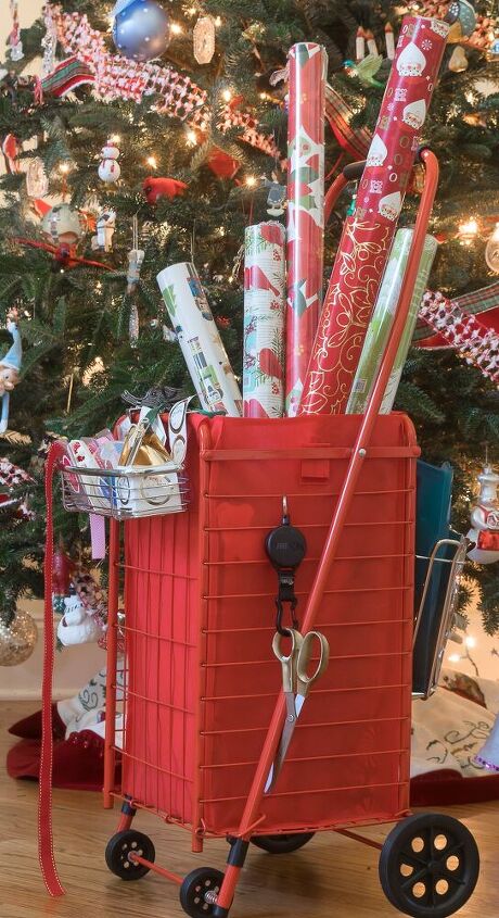 wrapping paper organizer cart