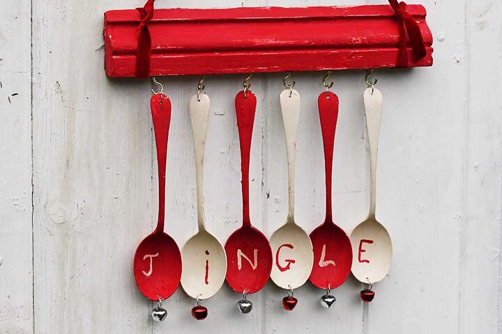 s 16 of our all time favorite christmas upcycles, DIY a playful Christmas wind chime made from extra spoons