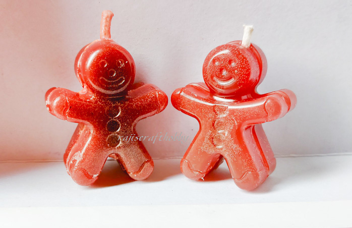 20 velas que deberas hacer esta temporada, Velas de Navidad DIY Gingerbread Man