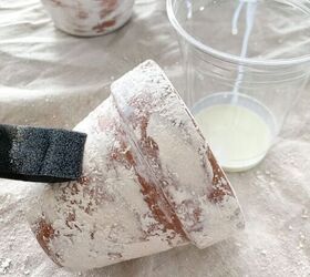 how to make aged terracotta pots with chalk paint