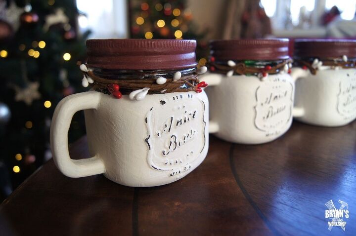 s 15 dollar store christmas ideas to copy this season, Make your own rustic chic Christmas jars with a few coats of chalk paint