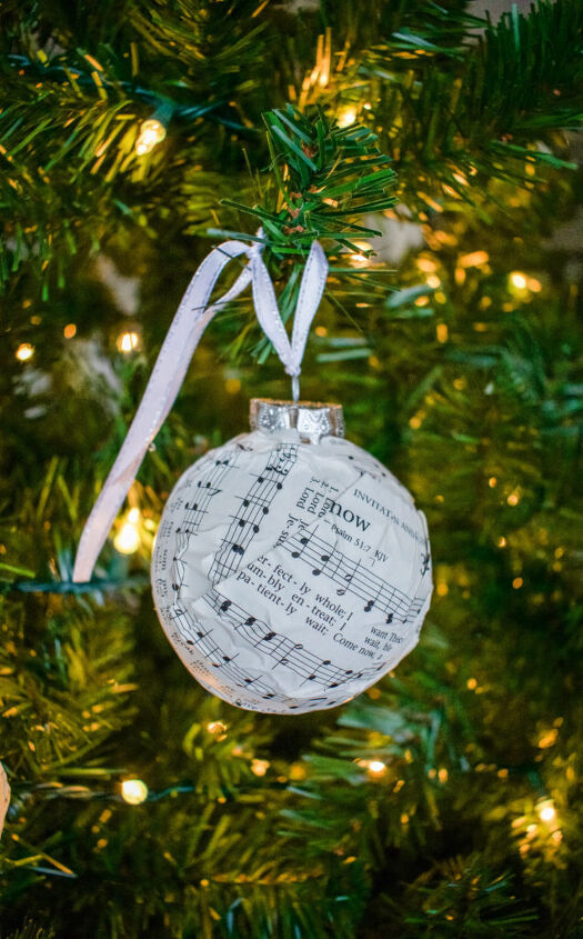 s 15 dollar store christmas ideas to copy this season, Celebrate the gift of song with hymnal Christmas ornaments