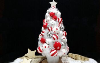  Árvore de Natal de mesa com bolas de algodão fiadas