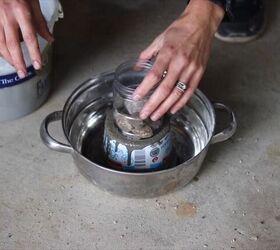 make your own mini firepit out of recycled objects, Easy mini firepit