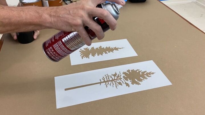 crea facilmente un mural de pinos de montana con este tutorial, Plantilla de pino de monta a