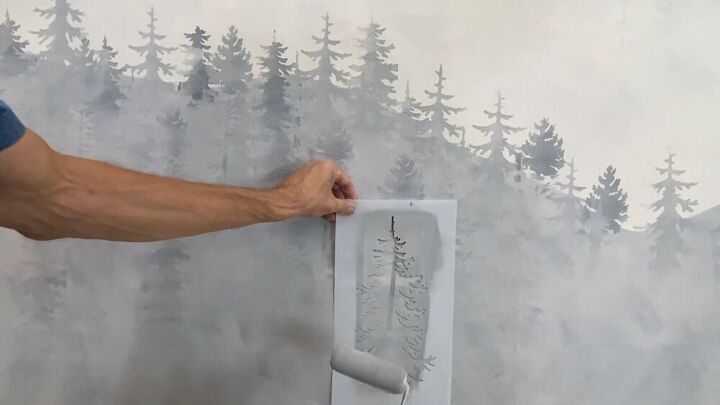 crea facilmente un mural de pinos de montana con este tutorial, Mural de monta a f cil