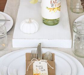 s 20 easy ways to get a gorgeous thanksgiving table, Dress up your Thanksgiving table with a rustic craft paper utensil holder