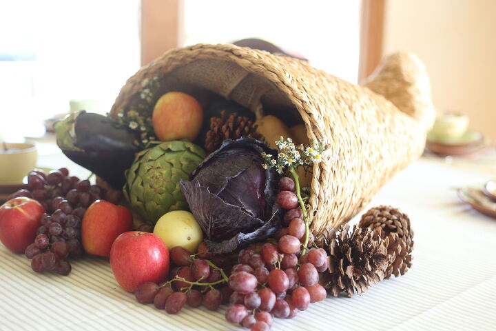 s 20 easy ways to get a gorgeous thanksgiving table, Up your game this Thanksgiving with a handmade cornucopia