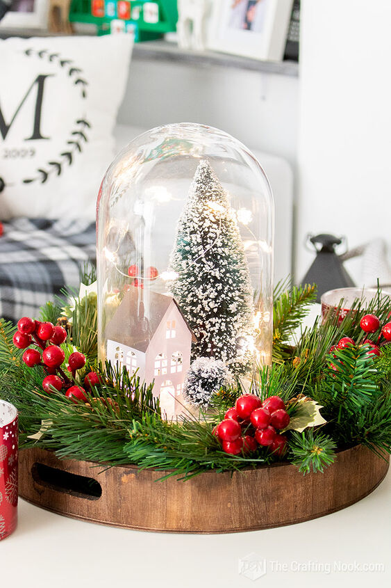 s 30 magical ways to make your home feel more merry and bright, Create your own winter wonderland in a glass cloche