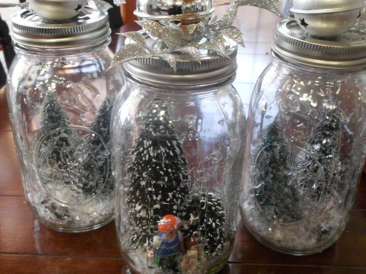 s 30 magical ways to make your home feel more merry and bright, Craft your own sparkly snow globes in canning jars