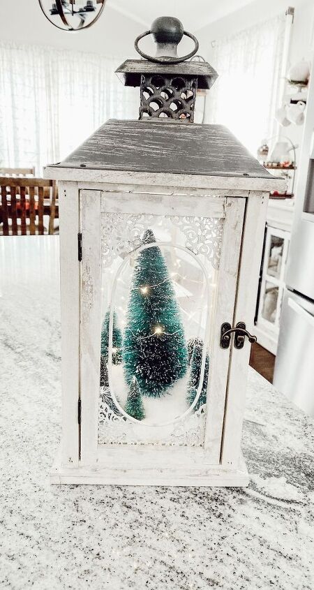 making a winter wonderland in a lantern