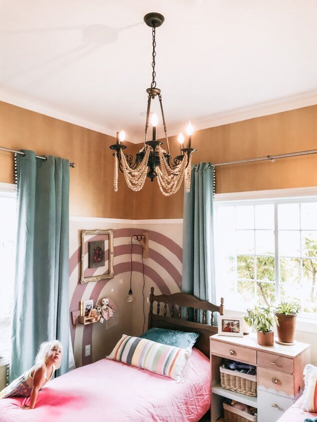 s 13 new lighting ideas that you haven t seen yet, Give an outdated brass chandelier a dreamy bohemian makeover