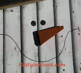 rustic wood snowman head