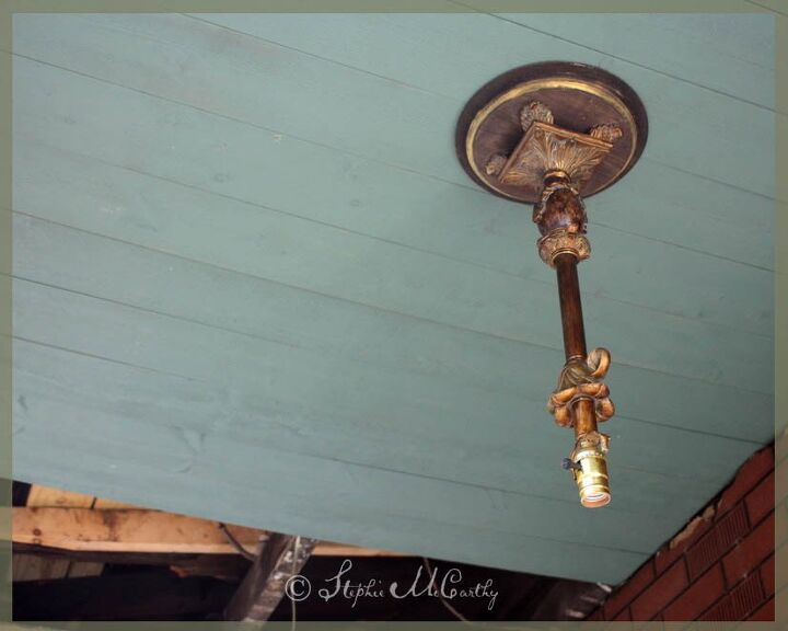 techo del porche de madera de barniz azul verde nuestro giro en el azul haint