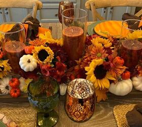 s 9 amazing holiday decor ideas from chloe crabtree, Candle lit Thanksgiving Centerpiece