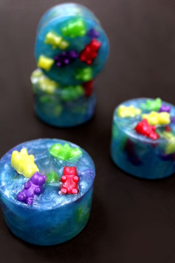 s 17 diy disinfectants sanitizers and soaps to have on hand this season, Indulge the littles with colorful gummy bear soaps