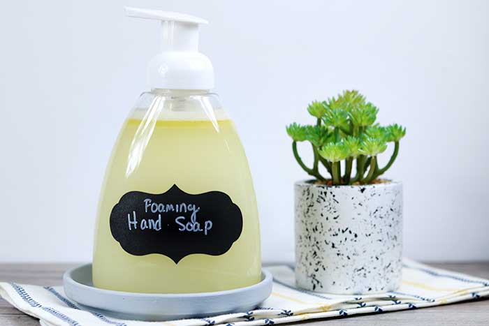 s 17 diy disinfectants sanitizers and soaps to have on hand this season, Keep it clean with Thieves Oil foaming hand soap
