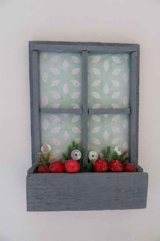 decorao de janela de inverno em miniatura