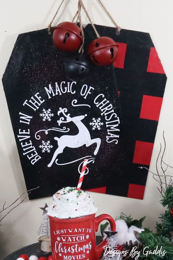 how to make large christmas tags using dollar tree items