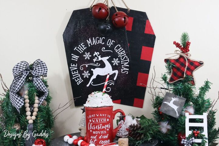 how to make large christmas tags using dollar tree items